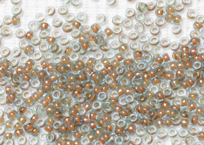 Бисер Япония MIYUKI Seed Beads 15/0 100г 0351 аква блестящий персиковая линия внутри — фото 2