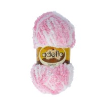 Пряжа ADELIA " SOFIA" 100% полиэстер 10 * 50г 90 м №05 розовый/ белый. Цена за упаковку 10 шт — фото 1