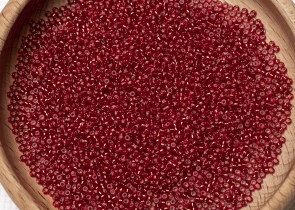 Бисер Япония MIYUKI Seed Beads 15/0 100г 0011 рубин серебряная линия внутри — фото 5