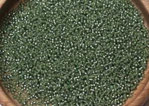 Бисер Япония MIYUKI Seed Beads 15/0 100г 1630 окрашенный мосс грин полуматовый серебряная линия внутри — фото 5