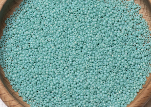 Бисер Япония MIYUKI Seed Beads 15/0 100г 0412FR бирюзово-зелёный непрозрачный радужный матовый — фото 5