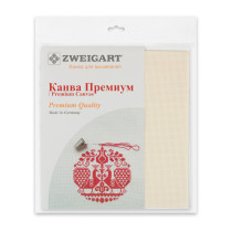 Канва К04 " Zweigart" Aida Premium №14 100% хлопок 30 х 40 см ± 2 см 100 белый — фото 4