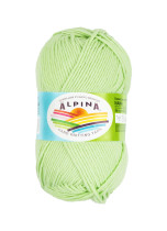 Пряжа ALPINA " NANA" 70% хлопок, 30% полиамид 10 * 50г 105 м №10 салатовый. Цена за упаковку 10 шт — фото 1
