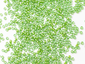 Бисер Япония MIYUKI Delica  11/0 5г DB-0274 зеленый лайм с цветной линией — фото 4