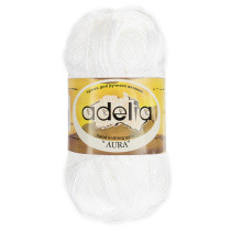 Пряжа ADELIA " AURA" 100% акрил 10 * 50г 250 м №001 БЕЛЫЙ. Цена за упаковку 10 шт — фото 1