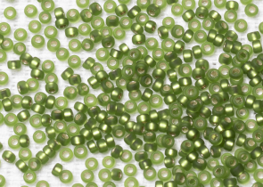 Бисер Япония MIYUKI Seed Beads 15/0 100г 0026F оливковый матовый серебряная линия внутри — фото 2
