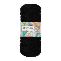 Пряжа ARACHNA " Cord Soft" 100% полиэфир 3 * 230 г ± 10 г 100 м №310 чёрный. Цена за упаковку 3 шт — фото 1