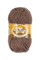 Пряжа ADELIA " SANDRA" 50% шерсть, 50% акрил 10 * 50г 90 м №11 т. коричневый. Цена за упаковку 10 шт — фото 1