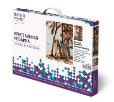 Кристальная ( алмазная) мозаика  " ФРЕЯ" ALPD- 057 на подрамнике " Летний серфинг" 30 х 40 см — фото 2