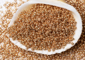 Бисер Япония MIYUKI Seed Beads 15/0 5г 1053 оцинкованное желтое золото — фото 3