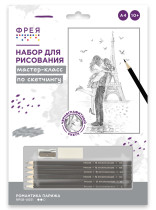 " ФРЕЯ" RPSB- 0051 " Романтика Парижа" Скетч для раскраш. чернографитными карандашами 29. 5 х 20. 5 см 1 л. .  — фото 1