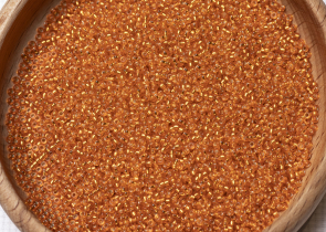 Бисер Япония MIYUKI Seed Beads 15/0 5г 1625 окрашенный светло-апельсин полуматовый серебряная линия внутри — фото 5