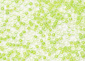 Бисер Япония MIYUKI Seed Beads 15/0 5г 0228 кристалл зеленая линия внутри — фото 2