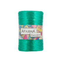 Пряжа ARACHNA " Raffia" 100% полипропилен 5 * 50г ± 10 г 200 м №22 т. зеленый. Цена за упаковку 5 шт — фото 1