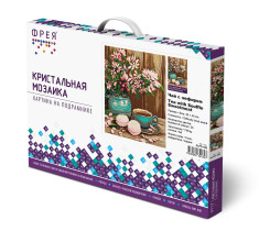 Кристальная ( алмазная) мозаика  " ФРЕЯ" ALPD- 053 на подрамнике " Чай с зефиром" 30 х 40 см — фото 2