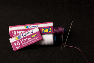 Иглы для шитья ручные " Gamma" NIR- 21 № 1 вышивальные в конверте 10 шт. .  — фото 3