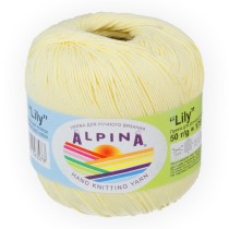 Пряжа ALPINA "LILY" 100% мерсеризованный хлопок 10 * 50г 175 м №176 бл.желтый. Цена за упаковку 10 шт — фото 2