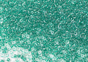 Бисер Япония MIYUKI Seed Beads 15/0 5г 1555 тёмно-аква кристалл игристый зеленая линия внутри — фото 1