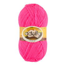 Пряжа ADELIA "TINA" 100% акрил 5 * 100 г 308 м №169 неон.розовый. Цена за упаковку 5 шт — фото 1