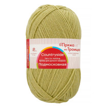 Пряжа из Троицка " Подмосковная" 50% шерсть, 50% акрил 10 * 100 г 250 м №3174 светлая фисташка. Цена за упаковку 10 шт — фото 1