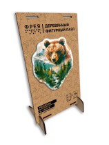 " ФРЕЯ" PZLF- 007 Пазл фигурный деревянный " Медведь в тайге" 156 элемент.  — фото 3