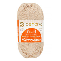 Пряжа Пехорская ПТ " Жемчужная" 50% хлопок, 50% вискоза 100 г 425 м №043 суровый лен. Цена за упаковку 5 шт — фото 1