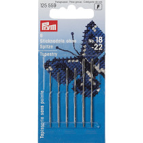 Иглы для шитья ручные " PRYM" 125559 для вышивания №18- 22 в блистере 6 шт. скругленное острие — фото 1