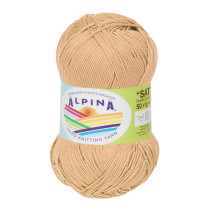Пряжа ALPINA " SATI" 100% мерсеризованный хлопок 10 * 50г 170 м №208 т. бежевый. Цена за упаковку 10 шт — фото 1