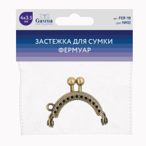 " Gamma" FER- 18 Застежка для сумки " фермуар" 4 x 3. 5 см 1 шт. №02 под состаренную бронзу — фото 2