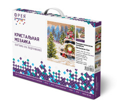 Кристальная ( алмазная) мозаика  " ФРЕЯ" ALPD- 073 на подрамнике " Рождественская машина" 30 х 40 см — фото 2