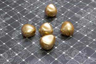 Бусина Чехия PRECIOSA под жемчуг фигурн. 131- 50- 021 16 x 14 мм под золото (gold) - 5 бусин — фото 2