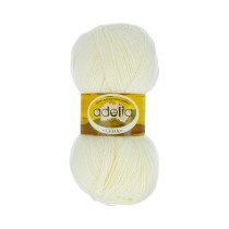 Пряжа ADELIA " LEDA" 99% акрил, 1% люрекс 5 * 100 г 340 м №200 молочный. Цена за упаковку 5 шт — фото 1