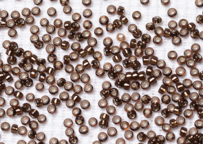 Бисер Япония MIYUKI Seed Beads 15/0 5г 0005 тёмно-топаз серебряная линия внутри — фото 2