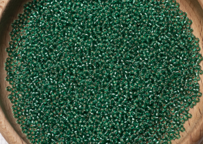 Бисер Япония MIYUKI Seed Beads 15/0 5г 0017 изумрудный серебряная линия внутри — фото 5