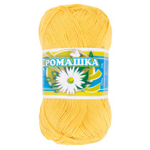 Пряжа ПНК Кирова " Ромашка" 100% мерсеризованный хлопок 75 г 320 м №0302 св. медовый. Цена за упаковку 4 шт — фото 1