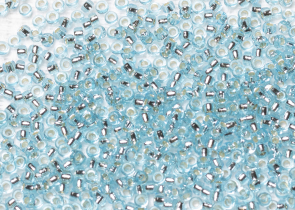 Бисер Япония MIYUKI Seed Beads 15/0 100г 0018 аква серебряная линия внутри — фото 1