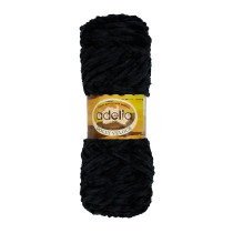Пряжа ADELIA " DOLLY VELOUR" 100% микрополиэстер 5 * 100 г 93 м №12 ЧЕРНЫЙ. Цена за упаковку 5 шт — фото 1