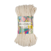 Пряжа ARACHNA " Craft Mini" 90% хлопок, 10% фибра 3 * 94 г 30. 48 м №01 натуральный. Цена за упаковку 3 шт — фото 2