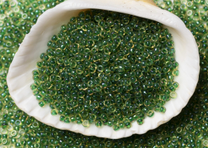 Бисер Япония MIYUKI Seed Beads 15/0 5г 0331 светло-топаз радужный изумрудная линия внутри — фото 3
