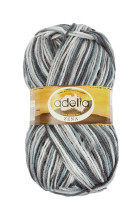 Пряжа ADELIA "ZENA" 100% акрил 5 * 100 г 308 м №44 белый-серый-т.серый. Цена за упаковку 5 шт. — фото 1