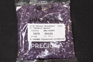 Бисер Чехия сатиновая рубка 10/0 50г 05122 сиреневый — фото 3