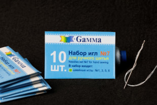 Иглы для шитья ручные " Gamma" NIR- 33 набор № 7 для ручного шитья в конверте 10 шт. .  — фото 3