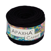 Пряжа ARACHNA " Sling" 100% хлопок 6 * 150г ± 10 г 50 м №02 чёрный. Цена за упаковку 6 шт — фото 1