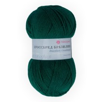 Пряжа Пехорская ПТ " Кроссбред Бразилии" 50% мериносовая шерсть, 50% акрил 100 г 500 м №573 т. изумруд. Цена за упаковку 5 шт — фото 1