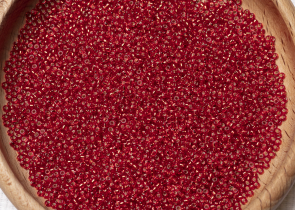 Бисер Япония MIYUKI Seed Beads 15/0 5г 0010 огненно-красный серебряная линия внутри — фото 5