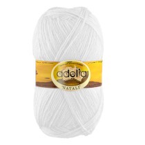 Пряжа ADELIA " NATALI" 100% акрил 10 * 50г 300 м №01 БЕЛЫЙ. Цена за упаковку 10 шт — фото 1