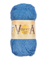 Пряжа VISANTIA " LUXE new" 85% вискоза, 15% люрекс 5 * 100 г 240 м №08 синий. Цена за упаковку 5 шт — фото 1