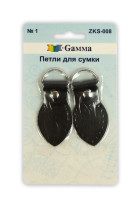 " Gamma" ZKS- 008 Петли для сумки, кожа 1 шт. № 004 коричневый — фото 1