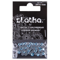 Страз клеевой " Zlatka" ZRTG- 1648 SS16 цветные 3. 9 мм стекло 48 шт в пакете с картонным еврослотом №08 голубой ( Aquamarine)  — фото 1