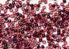 Бисер Япония MIYUKI Seed Beads 15/0 5г 0367 рубин радужный гранатовая линия внутри — фото 2